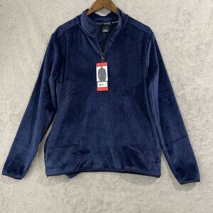 NEW Spyder Mens M Navy Blue Quarter-Zip Pullover Ribbed Sweatshirt